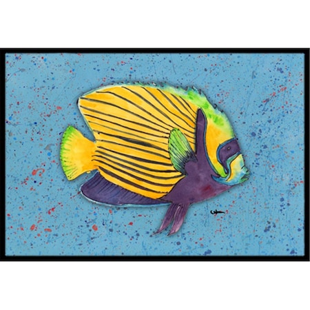 Carolines Treasures 24 x 36 In. Tropical Fish on Blue Indoor or Outdoor Mat 8579JMAT